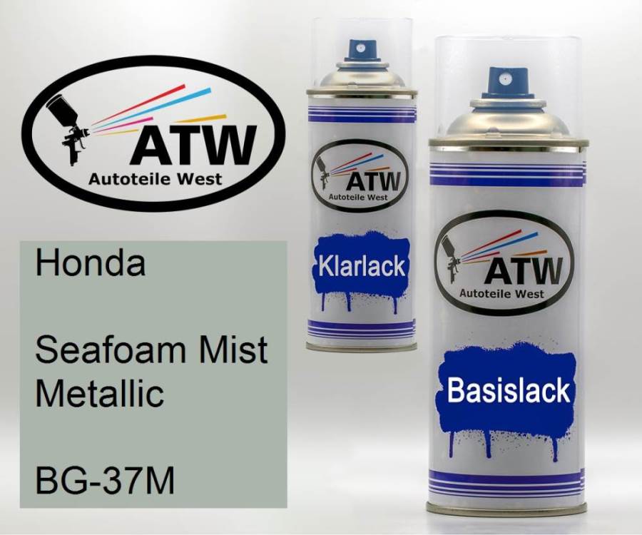 Honda, Seafoam Mist Metallic, BG-37M: 400ml Sprühdose + 400ml Klarlack - Set, von ATW Autoteile West.